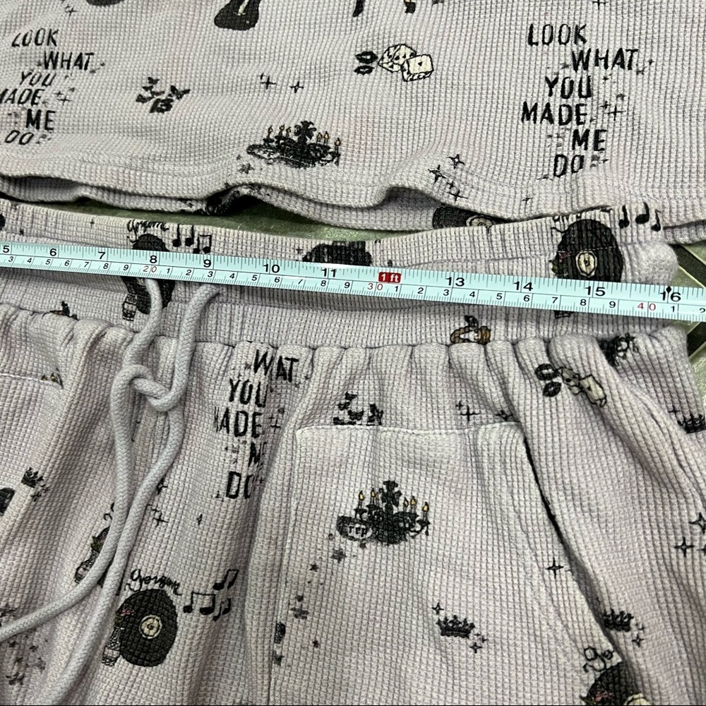 TAYLOR SWIFT Purple Waffle Knit Lounge Pajama Set Youth 2XL By Elizabeth Faith - Picture 9 of 10